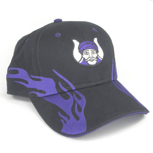 Grotto Ball Cap, Black with Purple Flames and Purple Mokanna