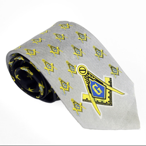 Masonic Multi Emblem Screened Tie 2206