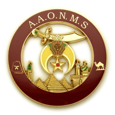 Shrine Auto Emblem Maroon Background AE-66