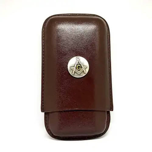 Masonic Cigar Case - Brown