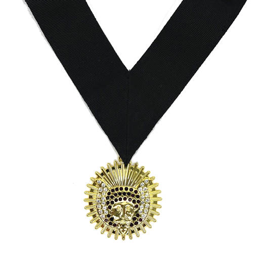 Grotto Medallion on Black Ribbon GR-804/BLK