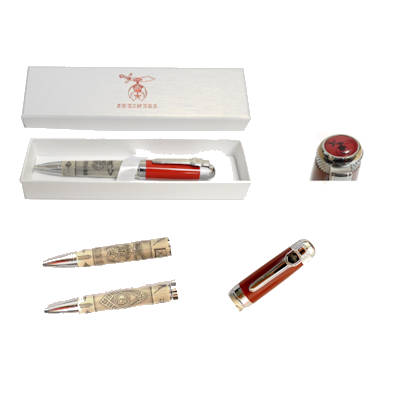 Masonic Lapel Pin White Pen EES Keychain & Ink Pen Gift Set 