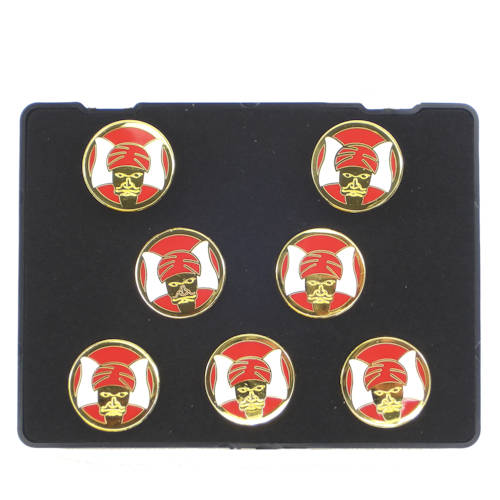 Grotto Cuff Links and Shirt Studs with Red Mokanna